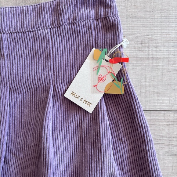 NWT Mele E Pere Lavender Pastel Corduroy A-Line Retro Cottagecore Skirt Size L - Picture 2 of 4
